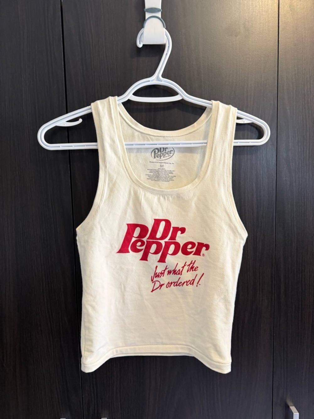 Dr Pepper Women's Cream Tank Top with Red Logo